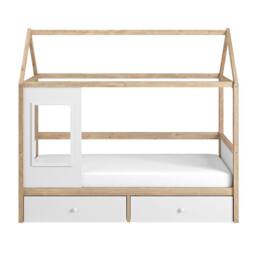 Flair Ted Play House Wooden Bed with Storage in White - Size: Single - thumbnail 4