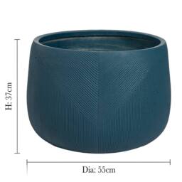 Dibor Blue Large Fibreclay Outdoor Garden Planter Plant Pot H37 x Dia55cm - thumbnail 2