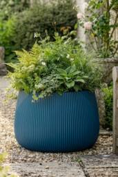 Dibor Blue Large Fibreclay Outdoor Garden Planter Plant Pot H37 x Dia55cm - thumbnail 1