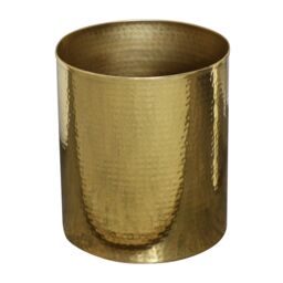 Melody Maison Metal Hammered Gold Storage Waste Bin - thumbnail 1