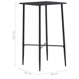 Berkfield Home Bar Table Black 60x60x111 cm MDF - Size: 60 x 60 x 111 cm - thumbnail 5