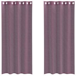 Berkfield Home Voile Curtains with Grommets 2 pcs Purple 140x245 cm - thumbnail 3