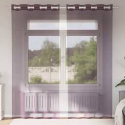 Berkfield Home Voile Curtains with Grommets 2 pcs Purple 140x245 cm - thumbnail 2