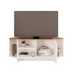 BIMOSSA Teo Corner TV Stand, Compact Unit for up to 50 inch TVs with Cabinet - thumbnail 4