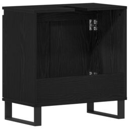 Berkfield Home Bathroom Sink Cabinet Black Oak 58x33x60 cm Engineered Wood - Size: 58 x 33 x 60 cm - thumbnail 8