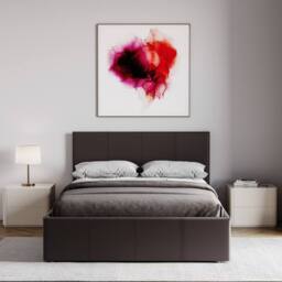 HD Designs Lisbon Ottoman Leather Fabric Bed Frame Storage Space Saving Bedroom in Brown - Size: Double - thumbnail 9