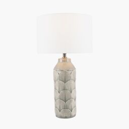 Ruma Set of 2 Bethan Embossed Grey Ceramic Table Lamp - thumbnail 4