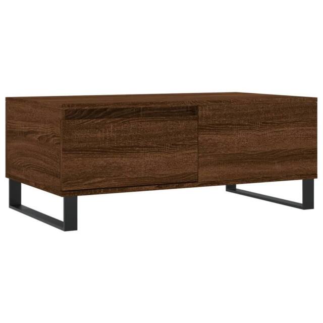 Berkfield Home Coffee Table Brown Oak 90x50x36.5 cm Engineered Wood - image 1