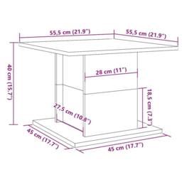 Berkfield Home Durable Coffee Table Artisan Oak 55.5x55.5x40 cm Engineered Wood in Brown - thumbnail 8