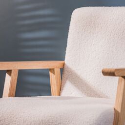 Nordlys Scandinavian Lounge Armchair with Wooden Frame in White - thumbnail 3