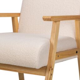 Nordlys Scandinavian Lounge Armchair with Wooden Frame in White - thumbnail 7