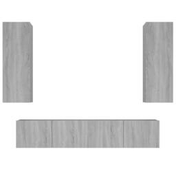 Berkfield Home 4 Piece TV Cabinet Set Grey Sonoma Engineered Wood - thumbnail 2