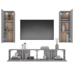 Berkfield Home 4 Piece TV Cabinet Set Grey Sonoma Engineered Wood - thumbnail 5