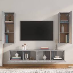Berkfield Home 4 Piece TV Cabinet Set Grey Sonoma Engineered Wood - thumbnail 3