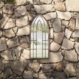 Berkfield Home Garden Mirror Sand 70x30 cm Iron for Outdoor Use in Beige
