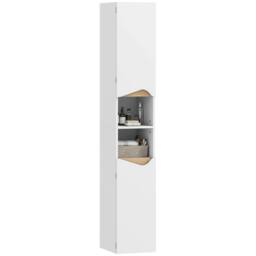 Havendro Slim Bathroom Storage Cabinet, Tall Bathroom Cabinet with 2 Doors in White - thumbnail 1