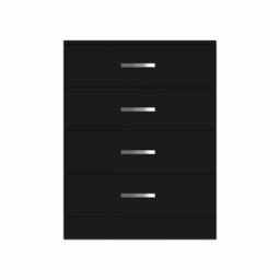 Nordara White Modern Tall Wide 4 Drawer Chest Bedroom Storage Cabinet in Black - thumbnail 3