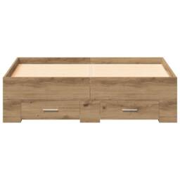 Berkfield Home Bed Frame with Drawers Artisan Oak 120x190 cm Engineered Wood in Brown - thumbnail 6