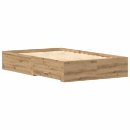 Berkfield Home Bed Frame with Drawers Artisan Oak 120x190 cm Engineered Wood in Brown - thumbnail 8