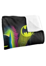 Batman Knight Lights Officially Licensed Silky Touch Super Soft Throw Blanket 152x127 cm in White - thumbnail 3