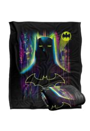 Batman Knight Lights Officially Licensed Silky Touch Super Soft Throw Blanket 152x127 cm in White - thumbnail 2
