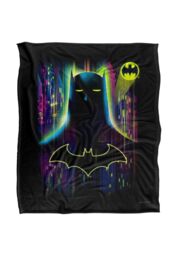 Batman Knight Lights Officially Licensed Silky Touch Super Soft Throw Blanket 152x127 cm in White - thumbnail 1