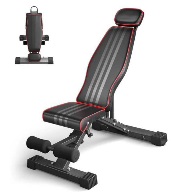 FLAVORA Weight Bench Foldable Strength Training Adjustable in Black - Size: 0-12 m - image 1