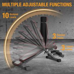 FLAVORA Weight Bench Foldable Strength Training Adjustable in Black - Size: 0-12 m - thumbnail 5