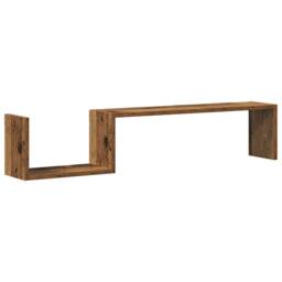 Berkfield Home Durable Wall Shelves 2 pcs Old Wood 100x15x20 cm Engineered Wood in Brown - Size: 100 x 15 x 20 cm - thumbnail 5