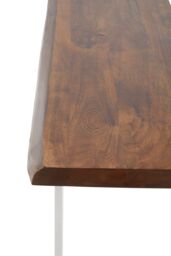Orsina Natural & Silver Console Table, Wooden Top With Stainless Steel Loop Base, Modern Entryway Console - thumbnail 5