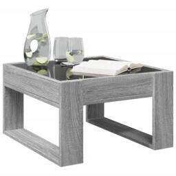 Berkfield Home Coffee Table with Infinity LED Grey Sonoma 50x53x30 cm - Size: 50 x 53 x 30 cm - thumbnail 5