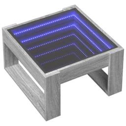 Berkfield Home Coffee Table with Infinity LED Grey Sonoma 50x53x30 cm - Size: 50 x 53 x 30 cm - thumbnail 3