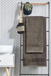CHRISTY 'Prism' Bold Luxury 100% Turkish Cotton Towels in Charcoal - thumbnail 1