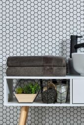 CHRISTY 'Prism' Bold Luxury 100% Turkish Cotton Towels in Charcoal - thumbnail 4
