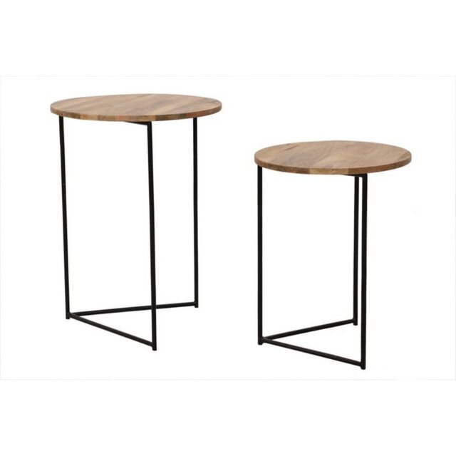 Jaipur Furniture Ltd Ravi Large Stool - Mango Wood/Iron - L43 x W43 x H58 cm - Light Finish in Brown - image 1