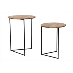 Jaipur Furniture Ltd Ravi Large Stool - Mango Wood/Iron - L43 x W43 x H58 cm - Light Finish in Brown