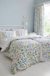 Dreams & Drapes 'Sweetpea Floral' 100% Cotton Duvet Cover Set - Size: Double - thumbnail 5