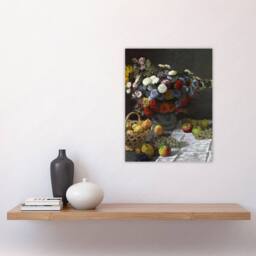 "Artery8 Still Life with Flowers & Fruit Monet Vintage Wall Art Print Poster - Size: W18"" x H24""" - thumbnail 4