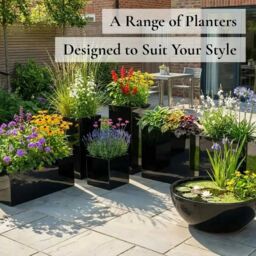 Access Garden Products 90cm Long Zinc Galvanised Polished Black 60cm Tall Trough Planter - thumbnail 5
