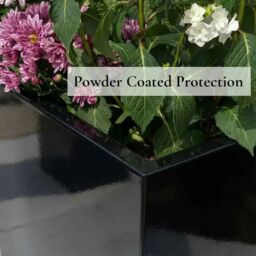 Access Garden Products 90cm Long Zinc Galvanised Polished Black 60cm Tall Trough Planter - thumbnail 4