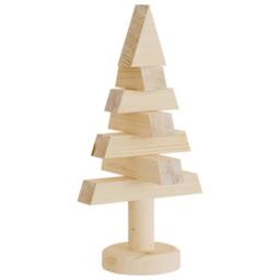 Berkfield Home Wooden Christmas Trees for Decoration 2 pcs 30 cm Solid Wood Pine in Natural - thumbnail 5