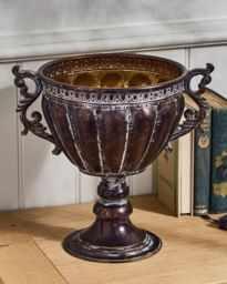 Antique Style Footed Urn Flower Plant Pot Outdoor Garden Planter with Handles (Dia) 30cm, (H)31cm - thumbnail 1