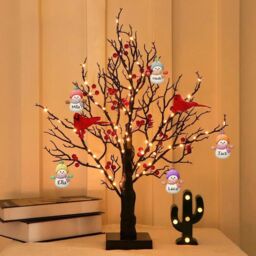 Smartbies Birch Twig Christmas Tree with Lights & Birds - Warm LED 60 Led Pre Lit Tree - USB or Battery Operated in Red - Size: 1 Pack - thumbnail 3