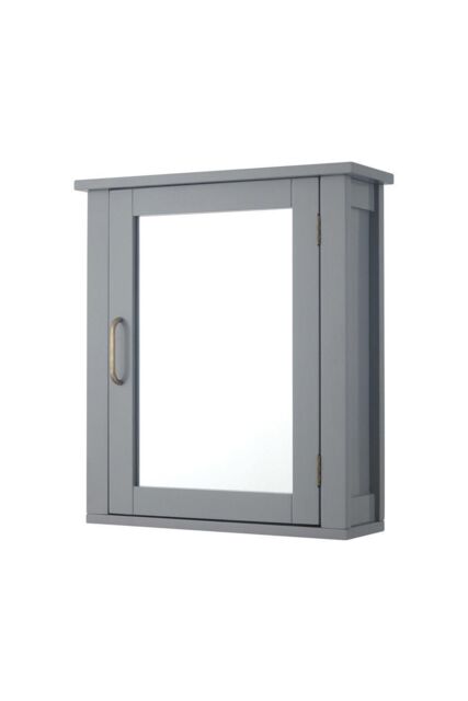 Teamson Home Mercer 46 x 53cm Removable Mirrored Wall Cabinet, Grey - Size: 45 cm width x 75 cm drop - image 1
