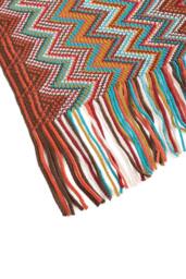 Living and Home Bohemian Sofa Throw Blanket with Tassels in Red - thumbnail 6
