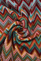 Living and Home Bohemian Sofa Throw Blanket with Tassels in Red - thumbnail 5