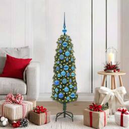 Berkfield Home Artificial Christmas Tree with 150 LEDs with Stand Green 120 cm - thumbnail 1