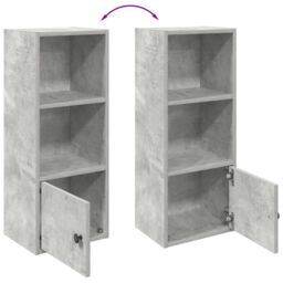 Berkfield Home Bookcase Concrete Grey 31x24x77 cm Engineered Wood - Size: 31 x 24 x 77 cm - thumbnail 8