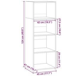Berkfield Home Highboard Brown Oak 45x41x124 cm Engineered Wood - Size: 45 x 41 x 124 cm - thumbnail 9
