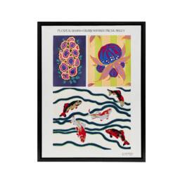 "Artery8 Vintage Sea Life Pattern Designs Framed Canvas Wall Art Print Seguy - Size: W12"" x H16""" - thumbnail 1